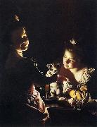 Joseph Wright of Derby. Two Girls Dressing a Kitten, Joseph wright of derby